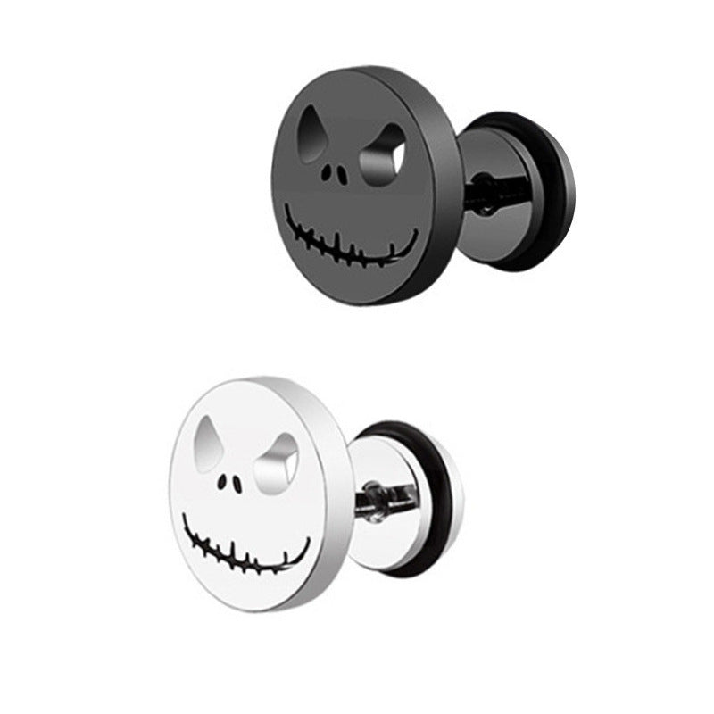 Gothic Skull Cut Face Halloween Nugget Stud Earrings Nugget Jewelry
